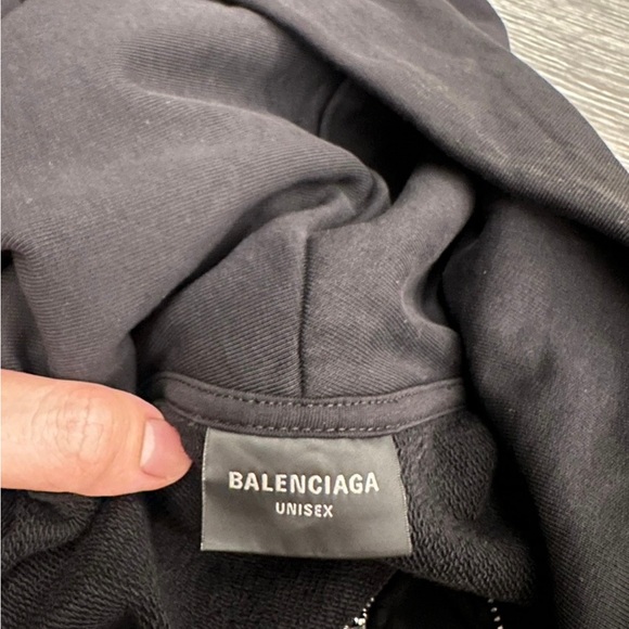 Balenciaga Gaffer Mud Distressed Zip Up Hoodie Mediun - Picture 3 of 8